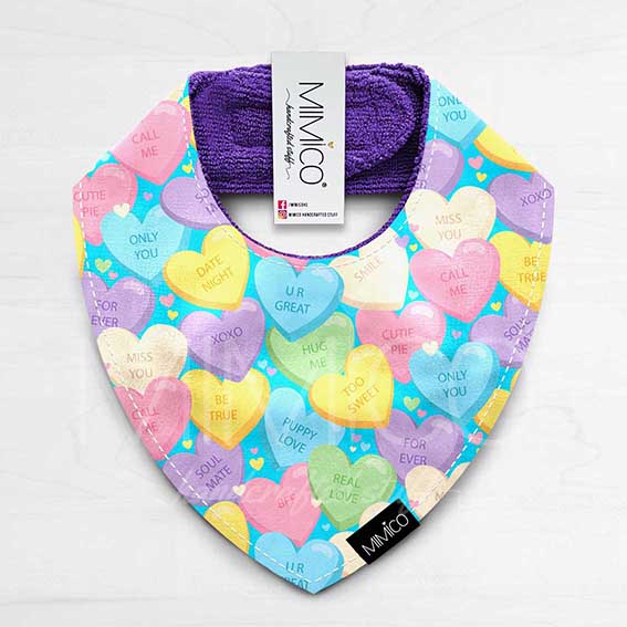Bandana Bib Corazones Dulces