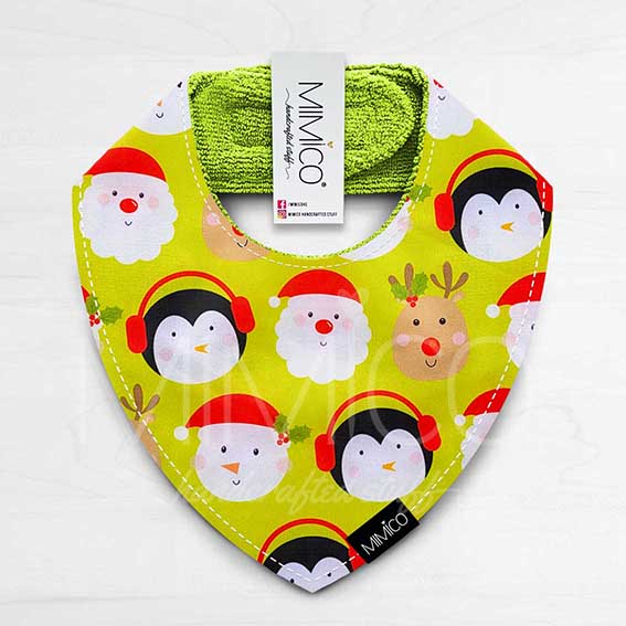 Bandana Bib Pingüinos Navideños