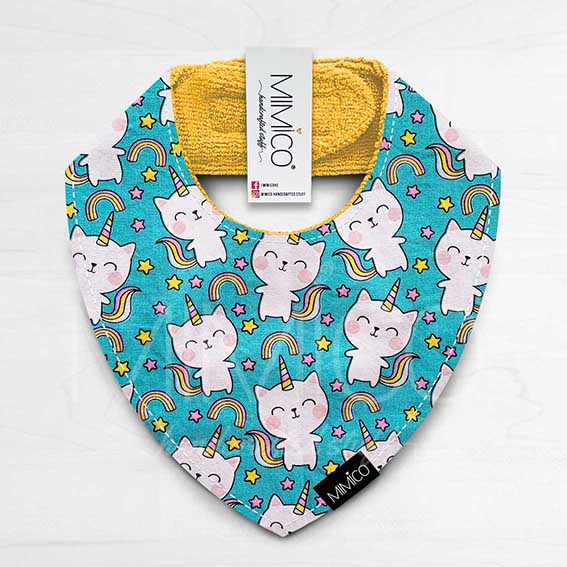 Bandana Bib Gatitos Unicornio