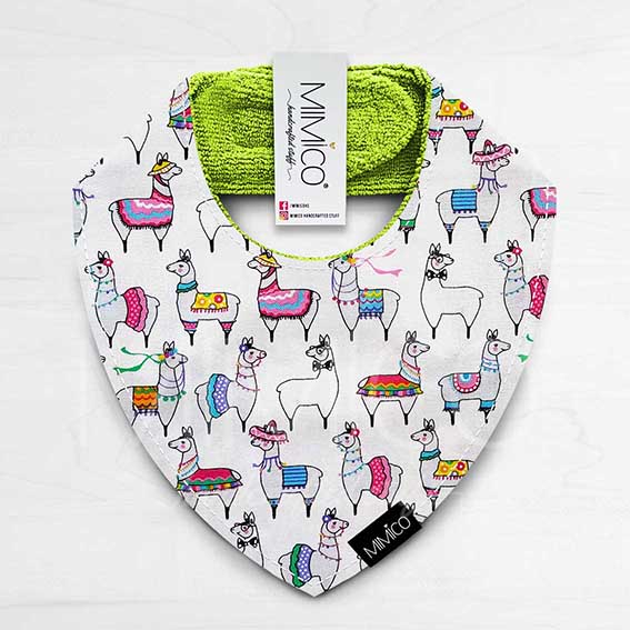 Bandana Bib Llamas Coloridas