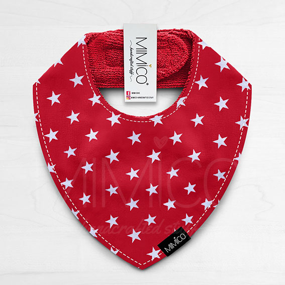 Bandana Bib Rojo Estrellado